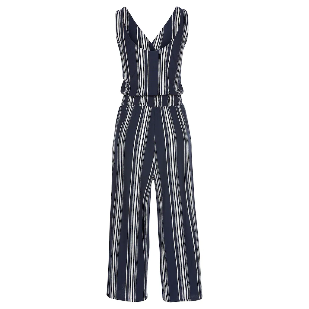 LASCANA Culotte-Overall aus strukturierter Ware sommerlicher Jumpsuit mit Streifen 50% Rabatt mit kostenlosem Versand