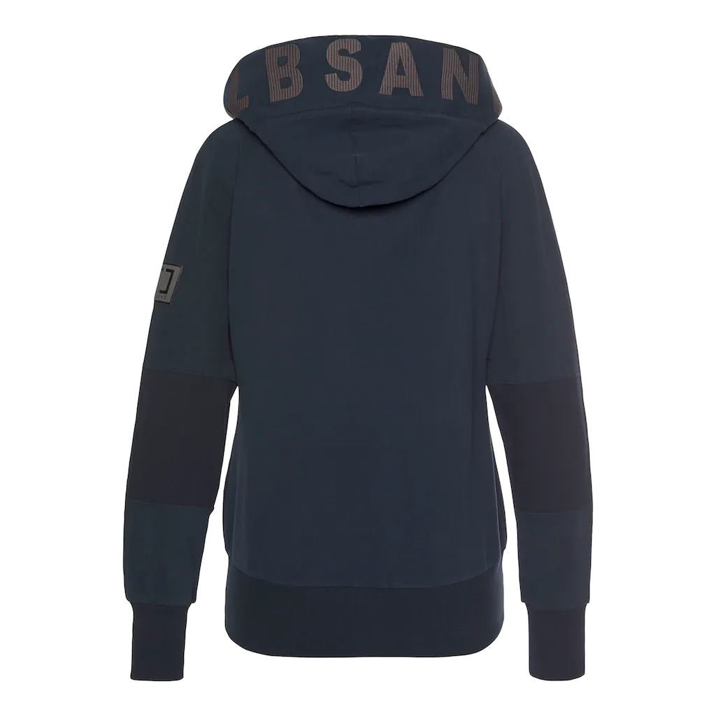 Elbsand Sweatjacke mit Logo-Stickerei an der Kapuze bequeme Freizeitjacke mit Taschen Clearance-Verkauf