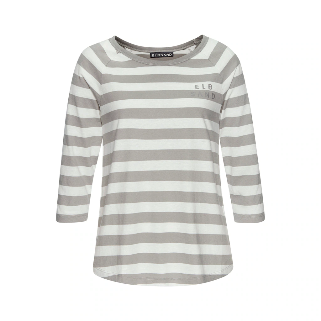 Elbsand 3/4-Arm-Shirt mit Streifen Rundhalsausschnitt Jerseyshirt Fabrikladen
