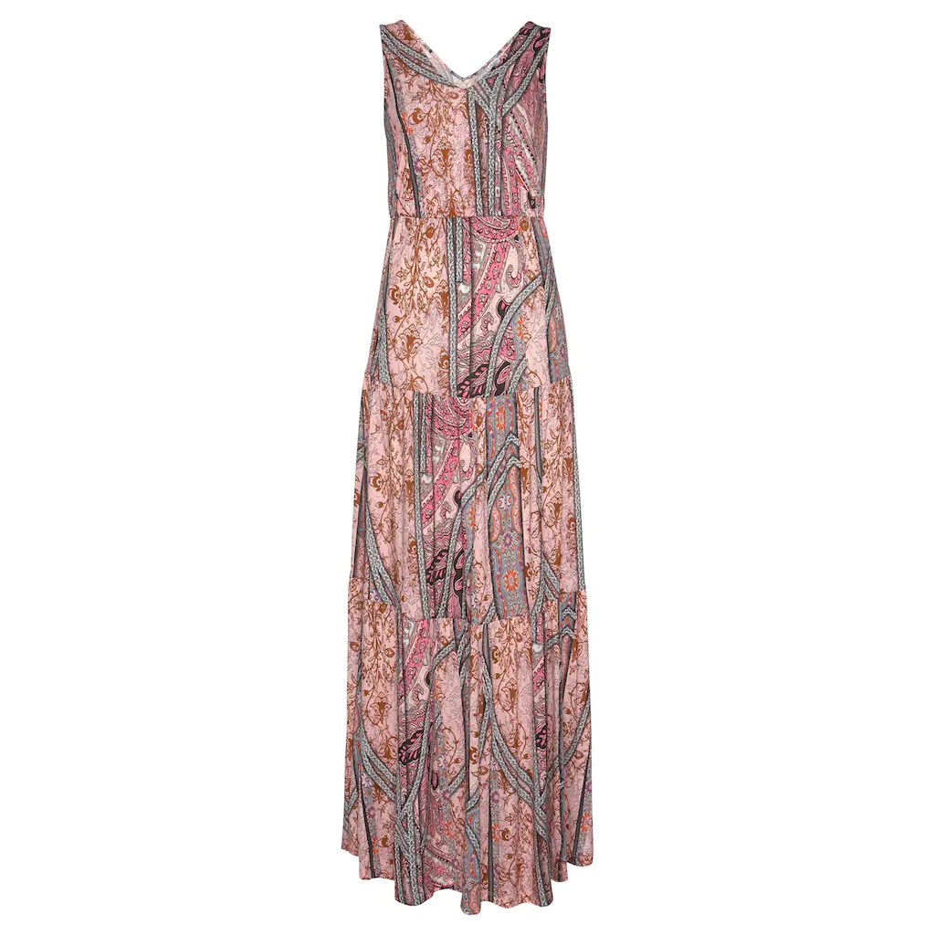 Buffalo Maxikleid mit modischen Volants und Allover-Druck Sommerkleid Strandkleid Online