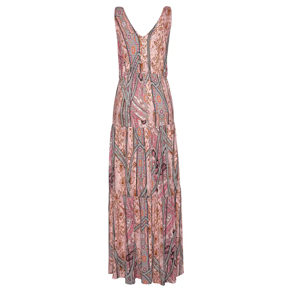 Buffalo Maxikleid mit modischen Volants und Allover-Druck Sommerkleid Strandkleid Online