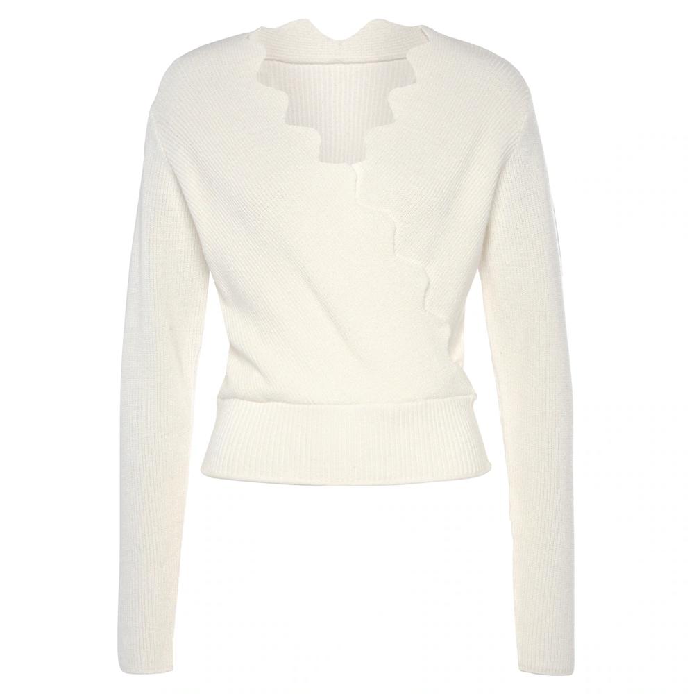 LASCANA Strickpullover mit Wellenkante modischer Damenpullover mit besonderem Ausschnitt Verkauf
