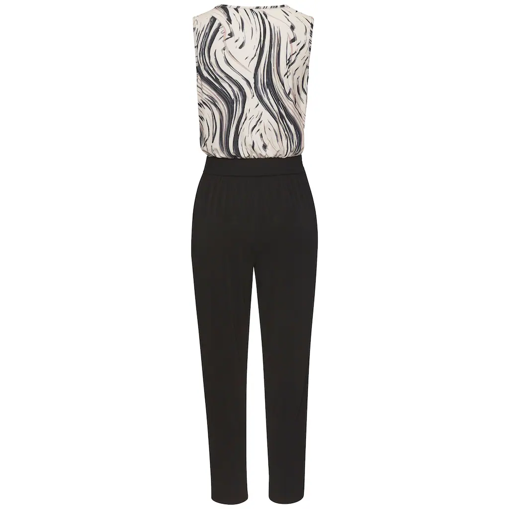 LASCANA Overall mit bedrucktem Oberteil eleganter Jumpsuit Business-Look festlich Meist gekauft