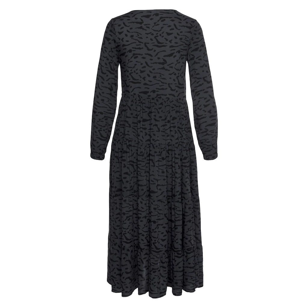 LASCANA Maxikleid mit Alloverprint und Volants langärmlig Druckkleid casual-chic Rabatt