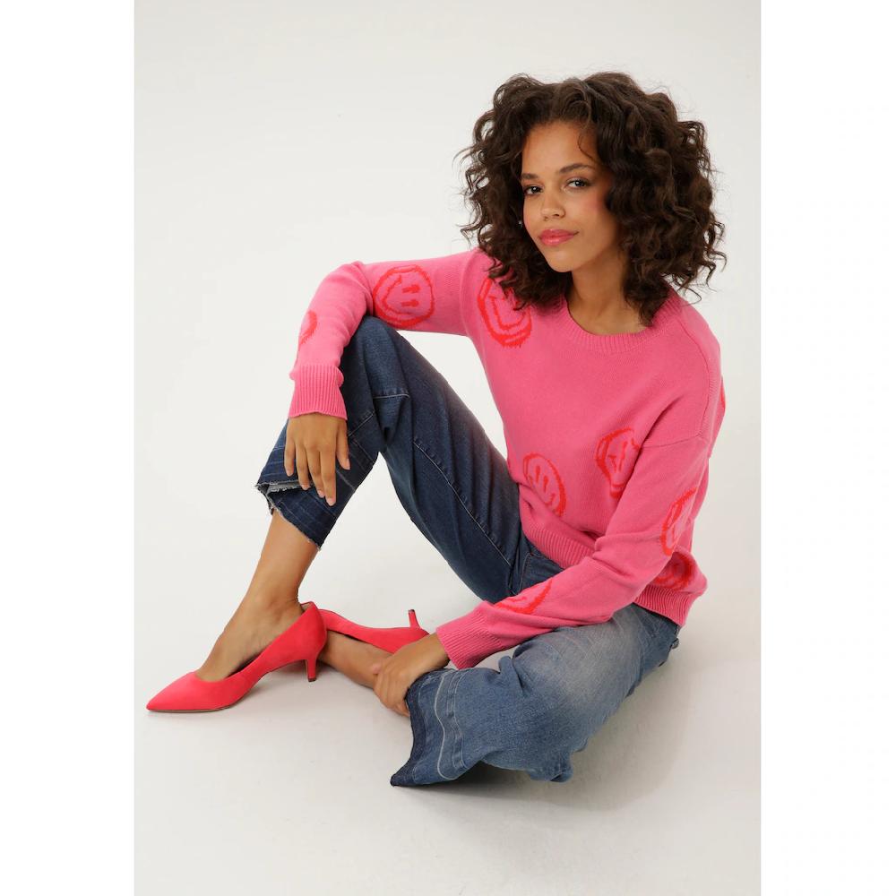 Aniston CASUAL Strickpullover mit eingestrickten Smileys Saisonschlussverkauf