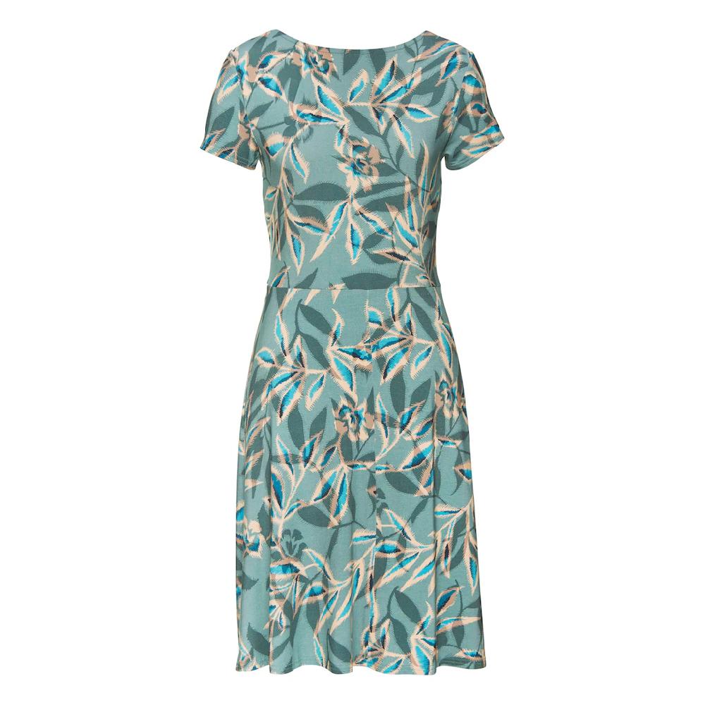 Vivance Sommerkleid mit Alloverdruck und Zierbändern am Ausschnitt kurzes Strandkleid Cyber Monday