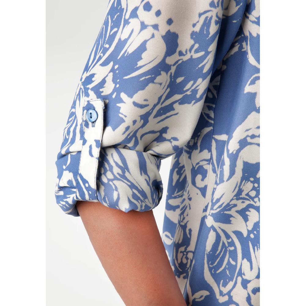 Aniston CASUAL Maxikleid mit großflächigem. grafischen Blumendruck - NEUE KOLLEKTION Vatertagsangebot