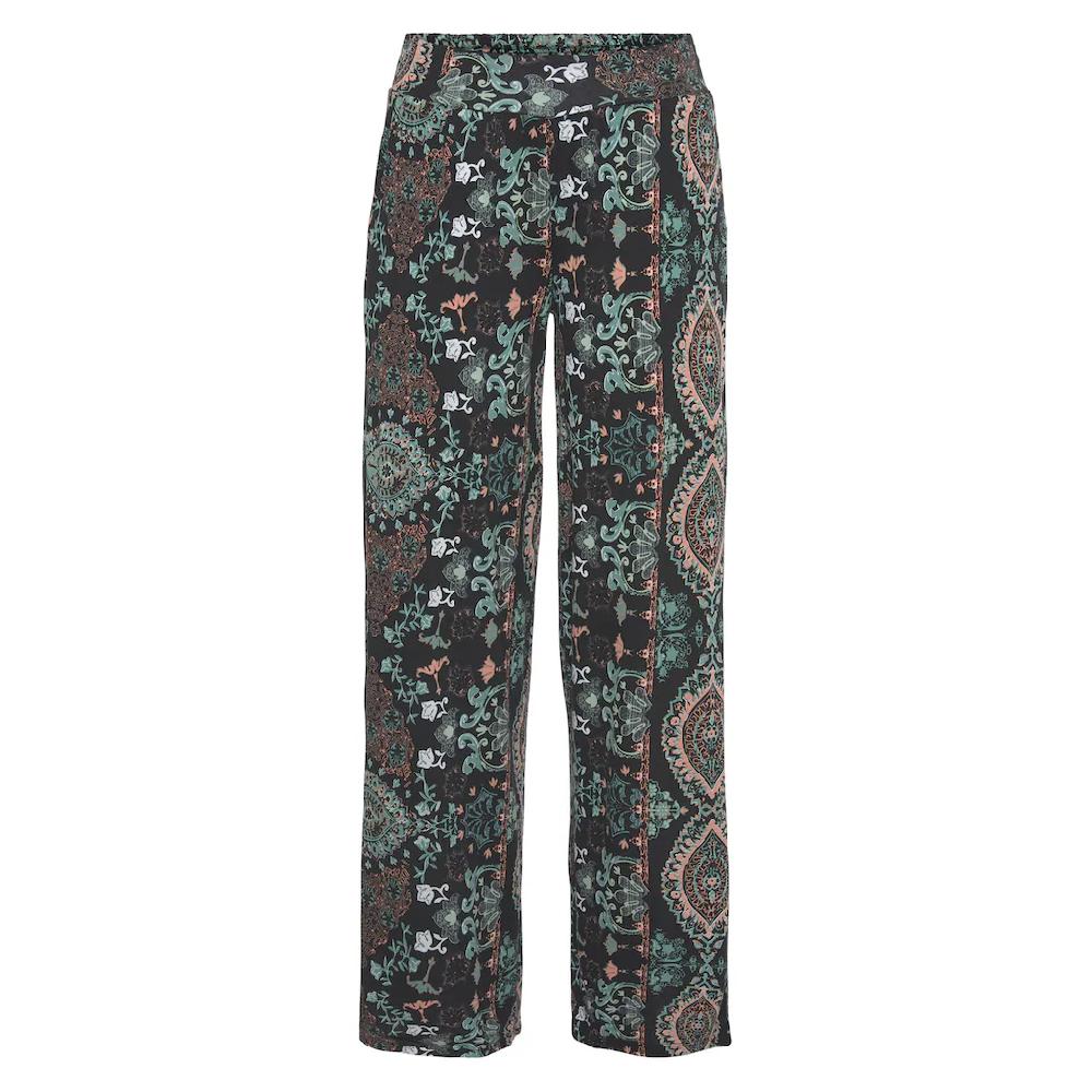 LASCANA Strandhose mit Ethnoprint und Taschen Wide-Leg Marlenehose Lagerräumung
