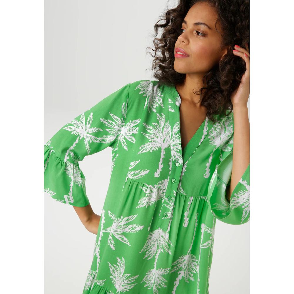Aniston CASUAL Tunikakleid mit Palmen bedruckt - jedes Teil ein Unikat - NEUE KOLLEKTION Neueste Mode