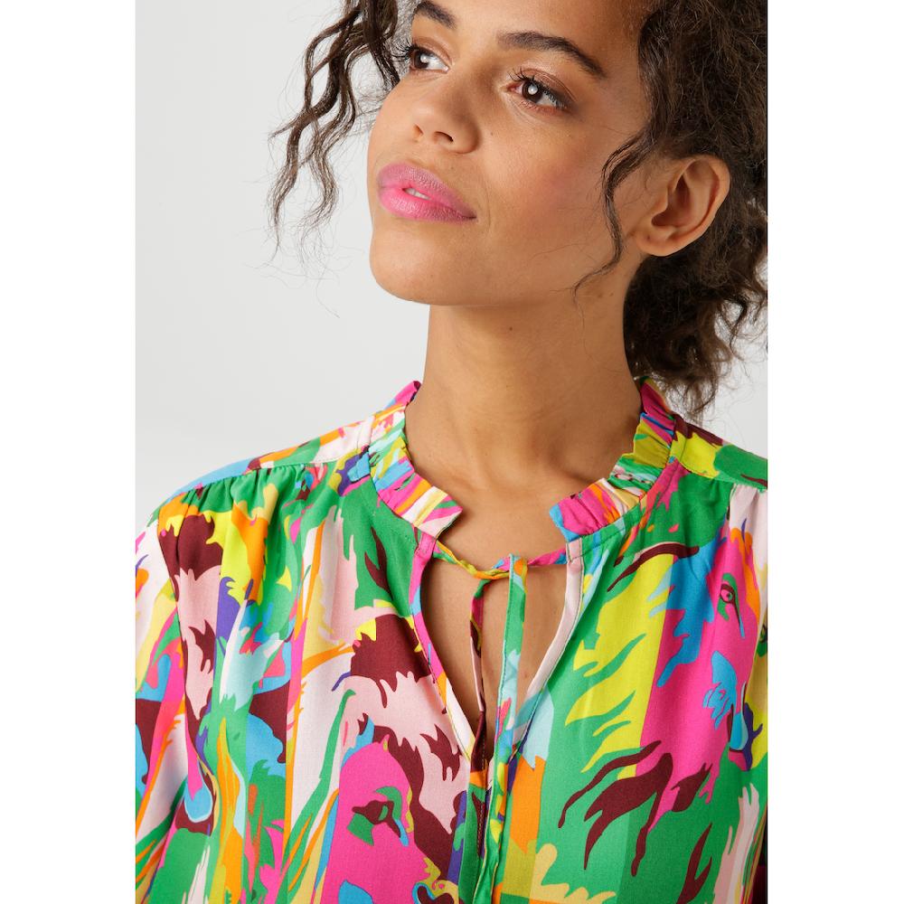 Aniston CASUAL Schlupfbluse mit Löwenköpfen im farbenfrohen Dschungel-Print - NEUE KOLLEKTION Online Outlet