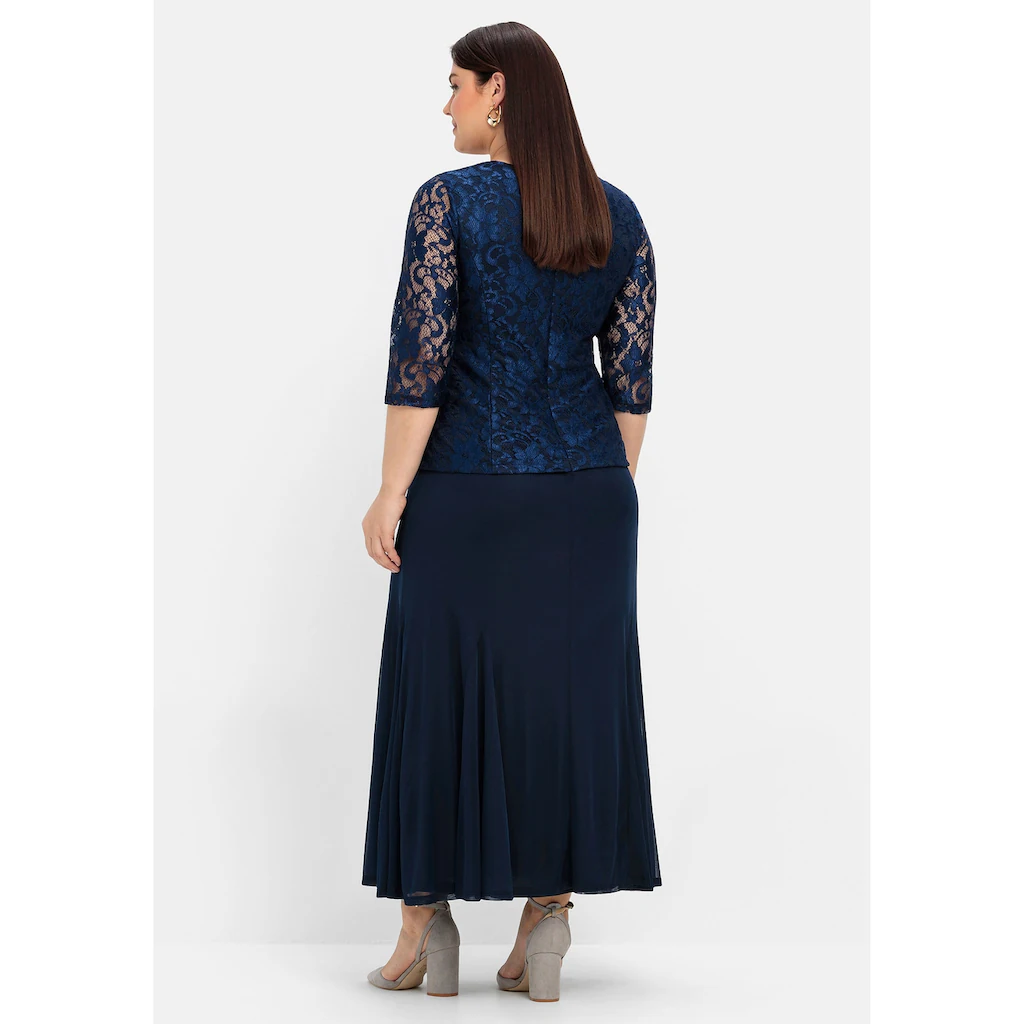 Sheego Abendkleid »Große Größen« mit floraler Spitze Tiefpreis