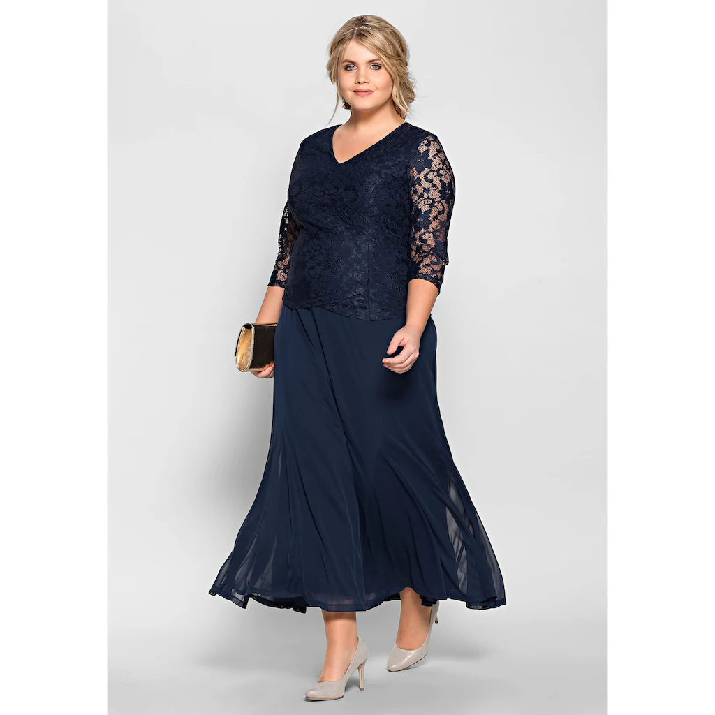 Sheego Abendkleid »Große Größen« mit floraler Spitze Tiefpreis