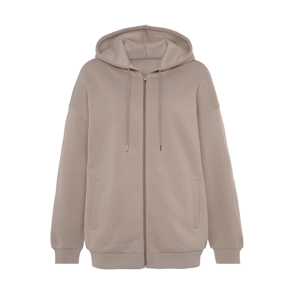 LASCANA Kapuzensweatjacke mit seitlichen Taschen und Innen angeraut Loungewear JETZT KAUFEN