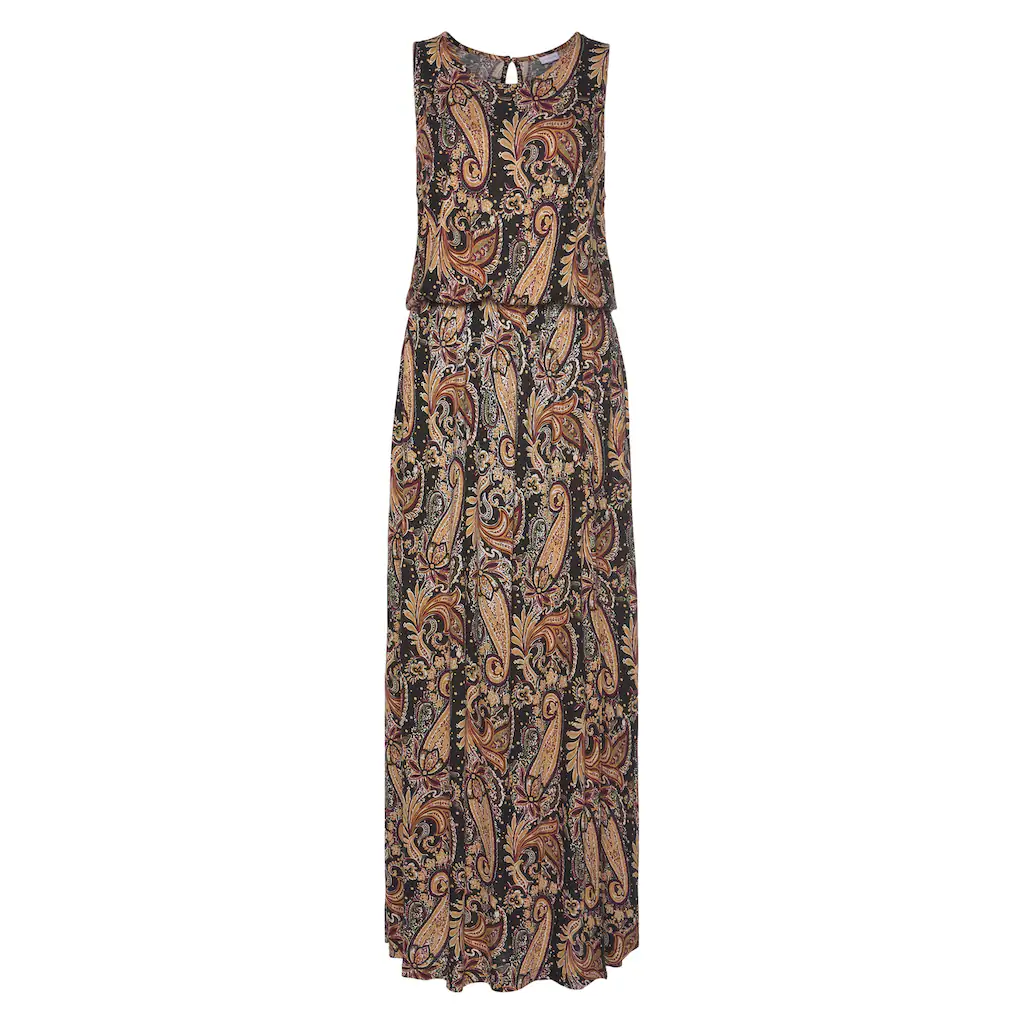 LASCANA Maxikleid mit Paisleyprint und Schlitz Sommerkleid mit Taschen Strandkleid Sonderangebot der Fabrik