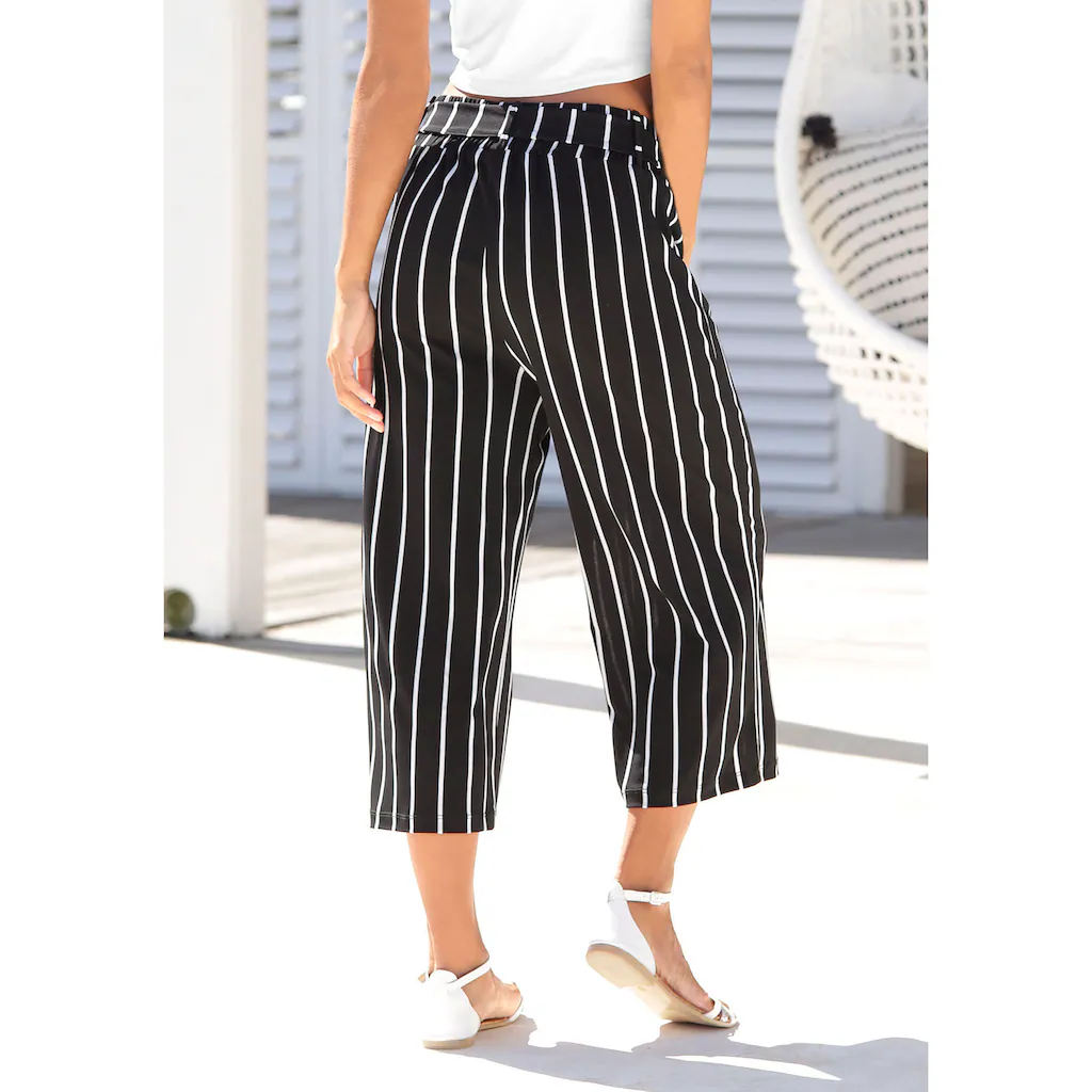 LASCANA Culotte (mit Bindegürtel) in 7/8-Länge und Bindegürtel Stoffhose elegant und sommerlich Super Rabatt