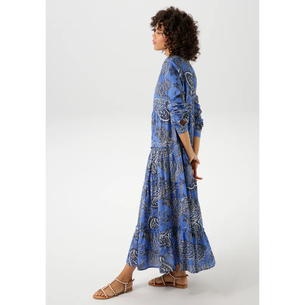 Aniston CASUAL Maxikleid mit extravagantem großflächigen Druck - NEUE KOLLEKTION 50% Rabatt für begrenzte Zeit