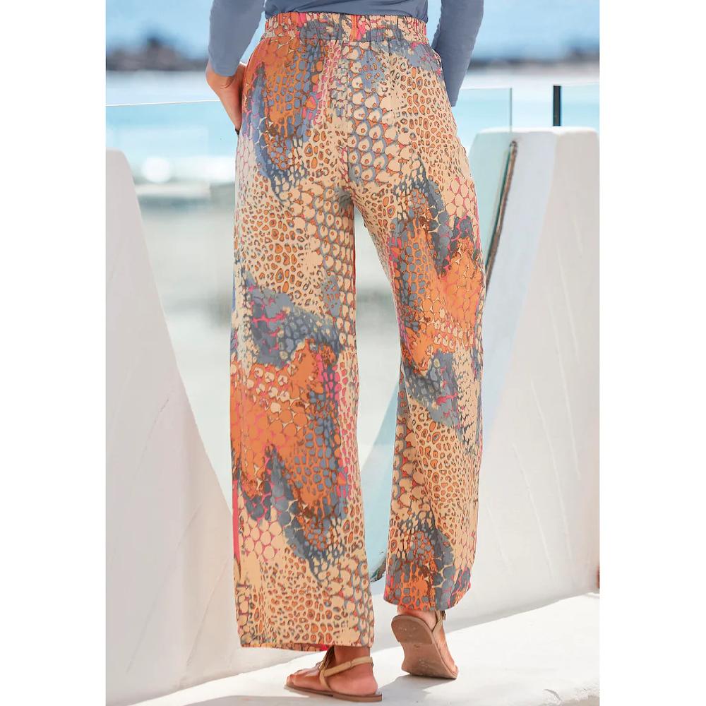 Buffalo Palazzohose (mit Bindegürtel) mit Animalprint und elastischem Bund Schlupfhose Stoffhose Angebote