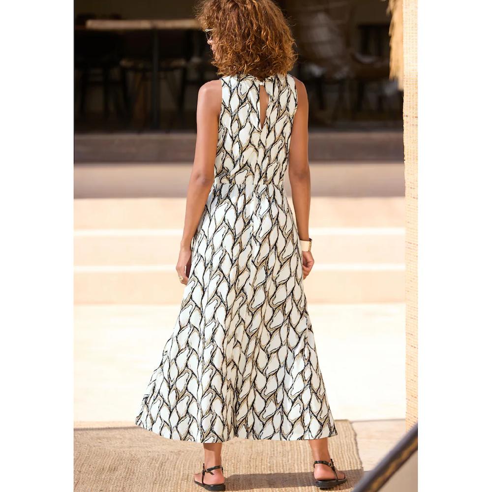 LASCANA Jerseykleid mit Alloverdruck Midikleid hochgeschlossen sommerlich-elegant im Angebot