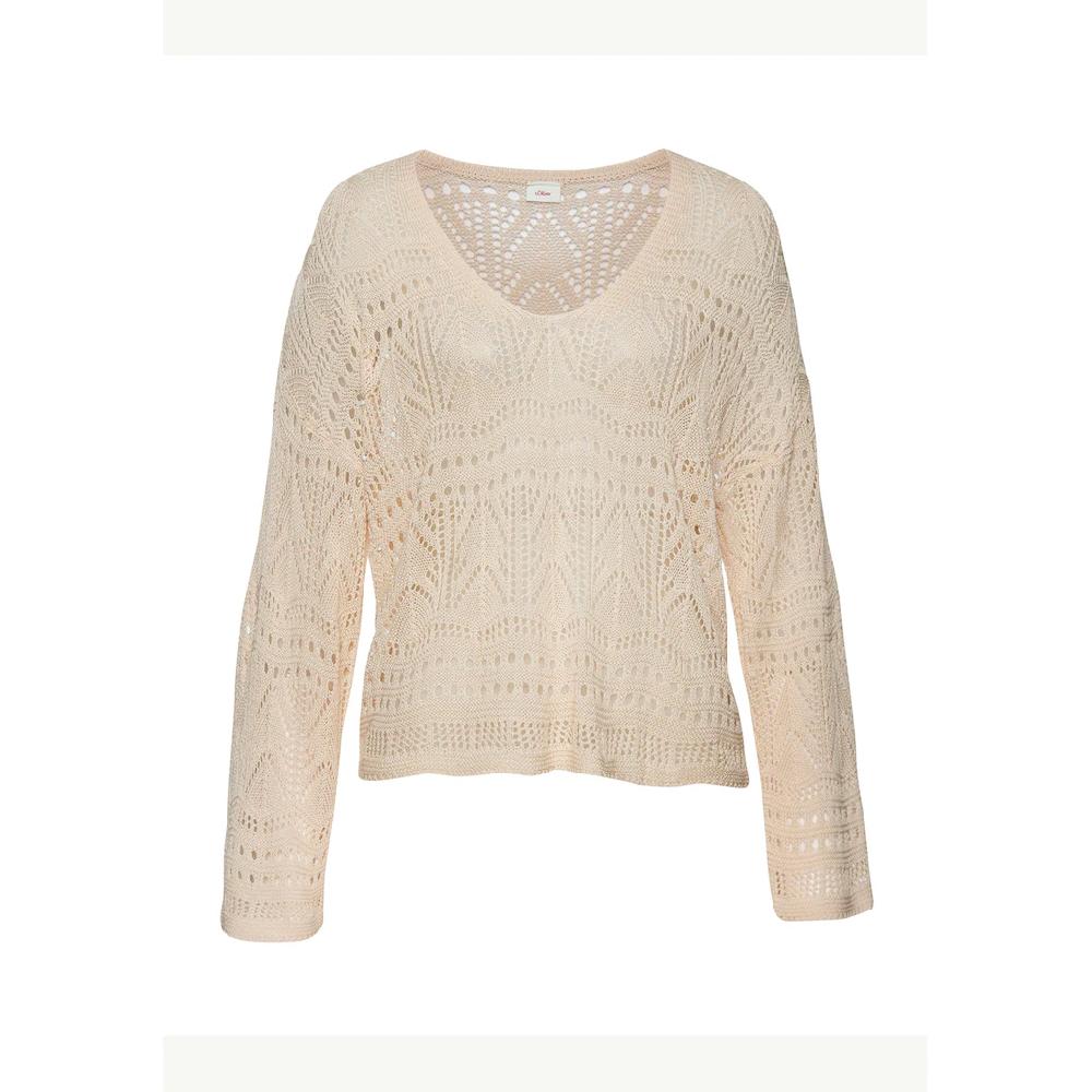 s.Oliver Strandpullover mit semi-transparentem Ajourmuster sommerlicher Strickpullover Fabrikverkauf
