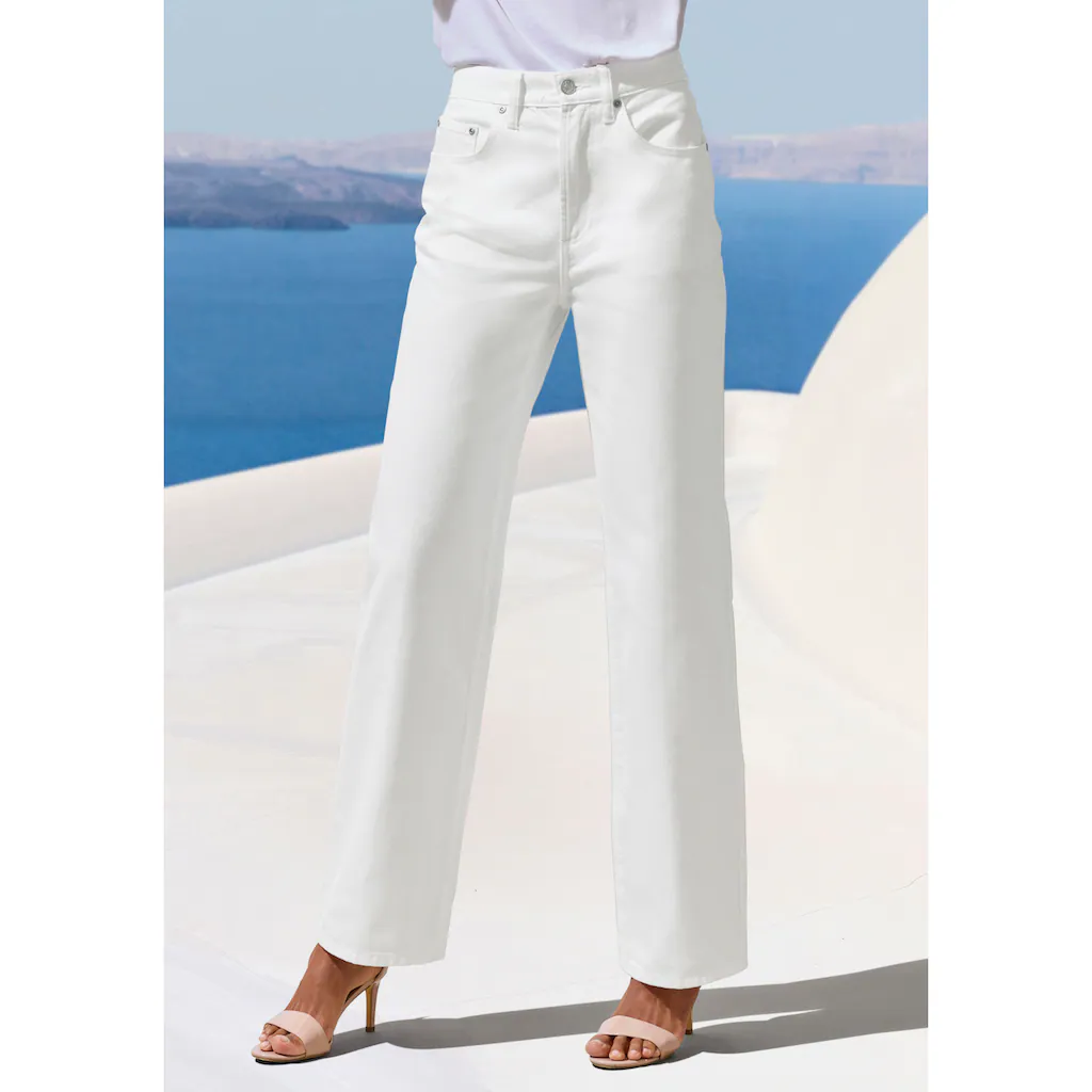 LASCANA Weite Jeans mit hohem Bund und 5-Pocket-Style Wide-Leg Jeans Begrenztes Angebot