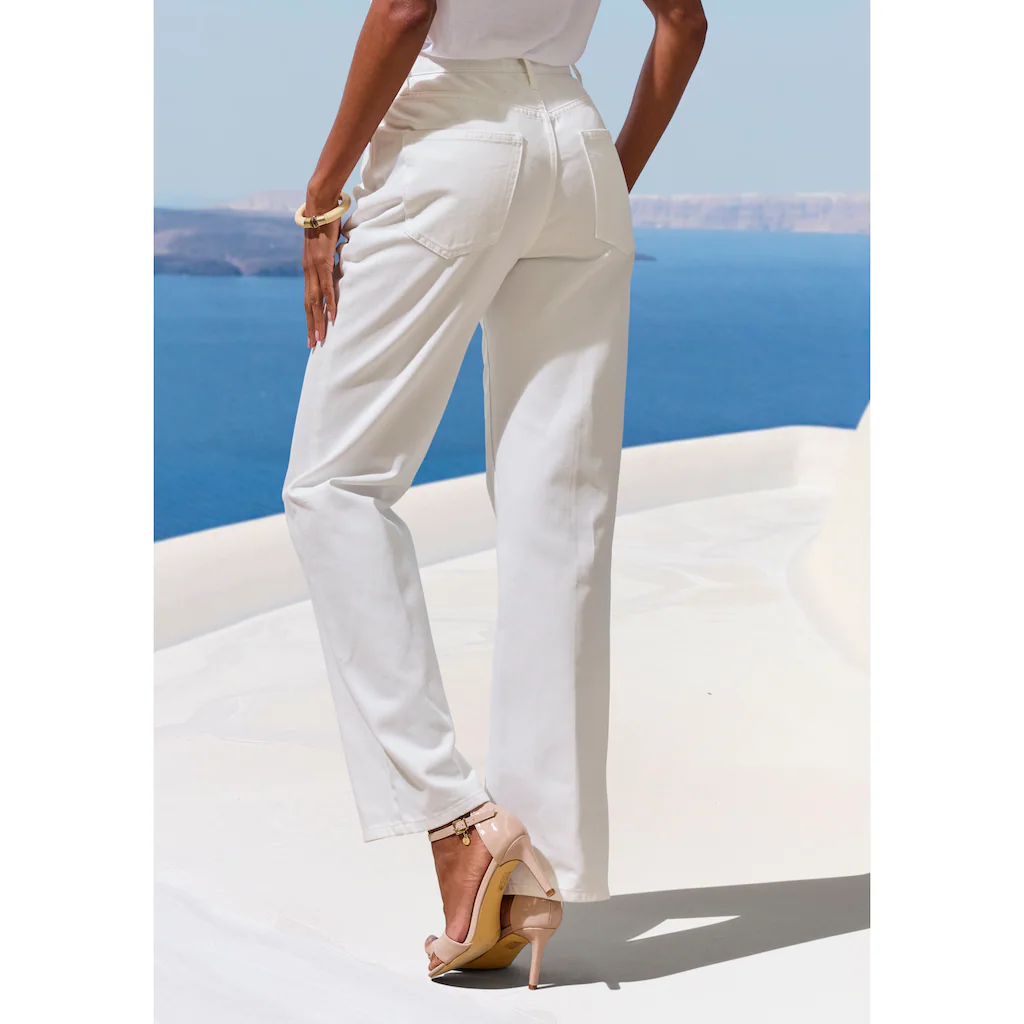 LASCANA Weite Jeans mit hohem Bund und 5-Pocket-Style Wide-Leg Jeans Begrenztes Angebot
