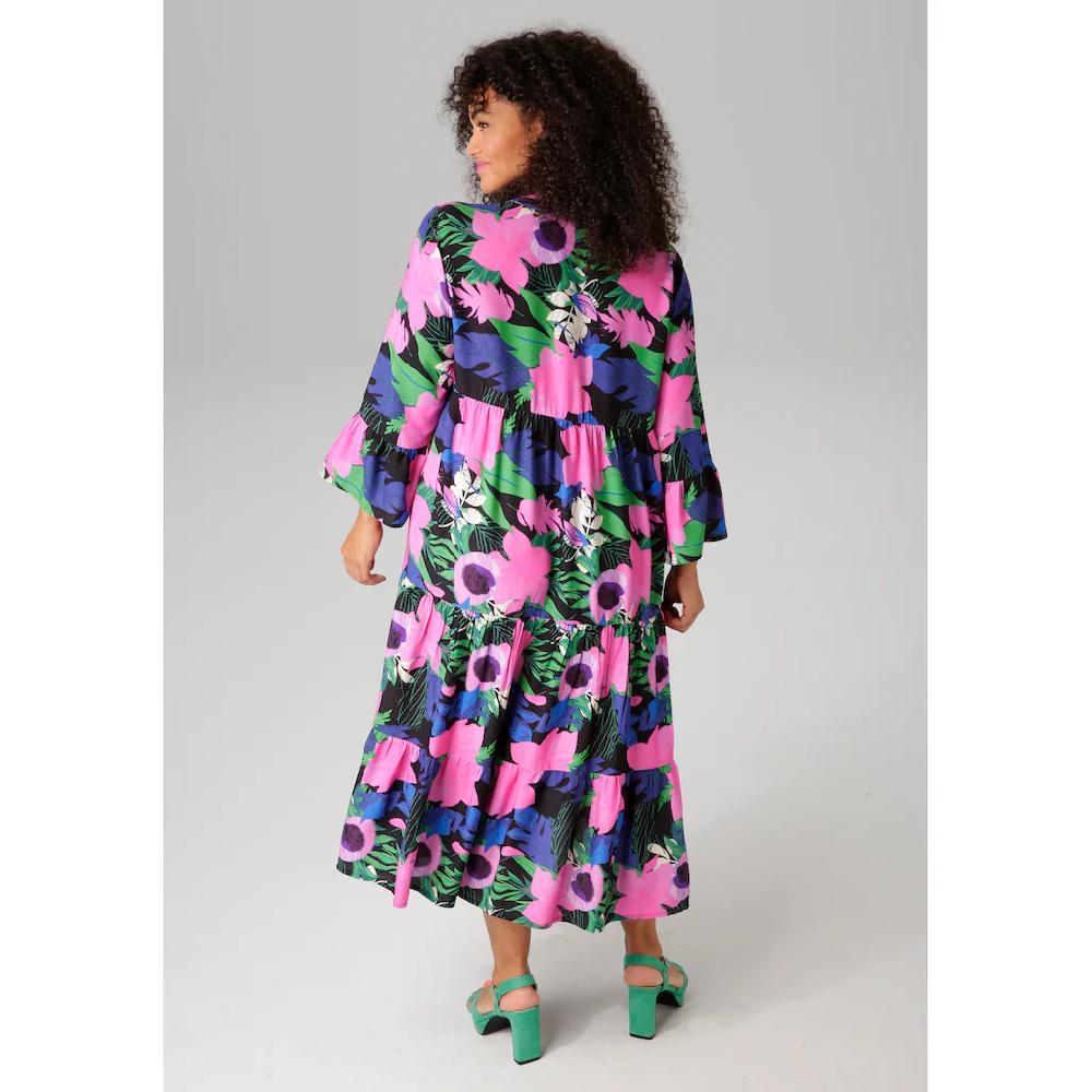 Aniston PLUS Midikleid mit farbenfrohem großflächigem Blumendruck - NEUE KOLLEKTION Muttertagsangebot