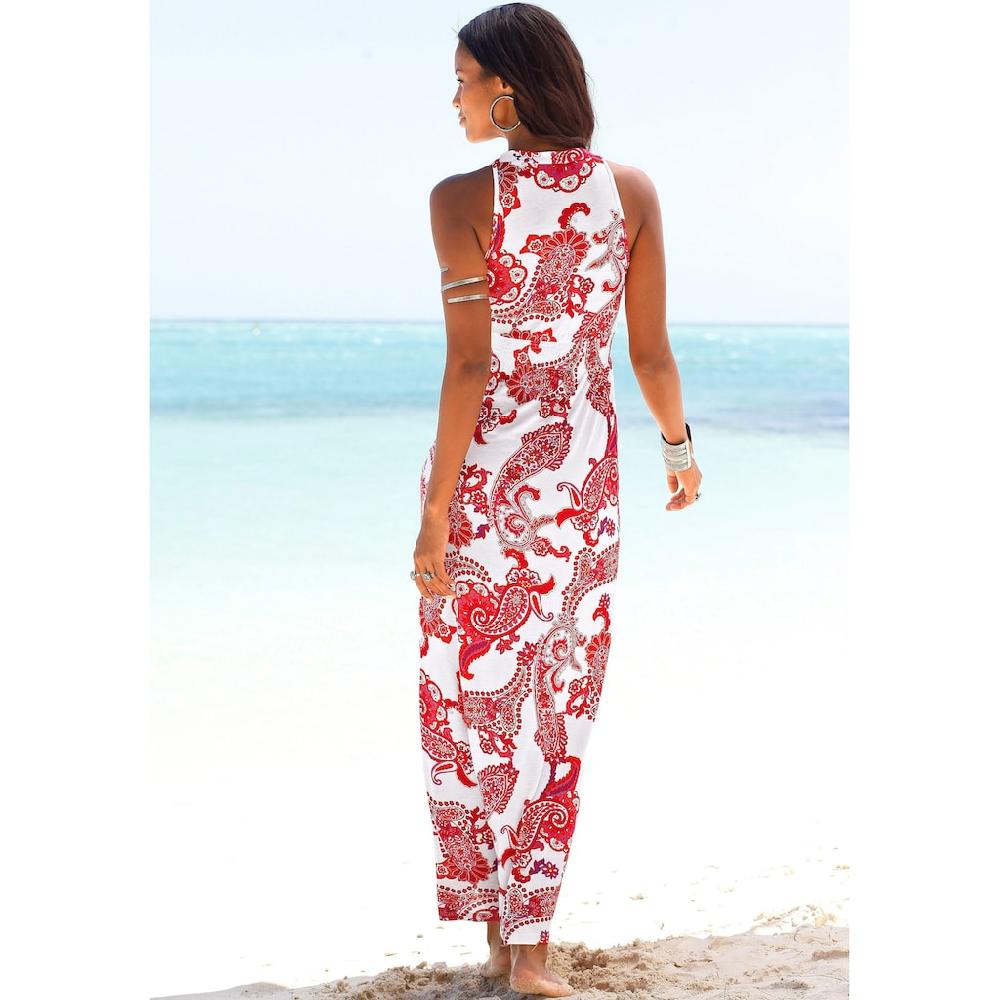 LASCANA Maxikleid mit verstellbarem Ausschnitt Sommerkleid Strandkleid Lagerräumung