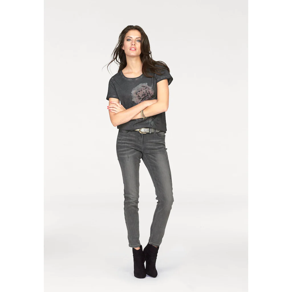 Aniston CASUAL T-Shirt mit Oil dyed-Waschung Heißer Verkauf