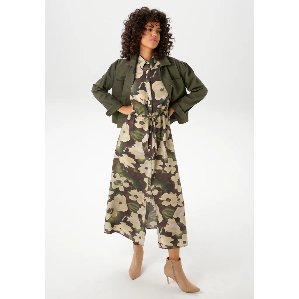Aniston CASUAL Blusenkleid mit farbharmonischen Blumendruck im Batikdessin - NEUE KOLLEKTION Neueste Mode