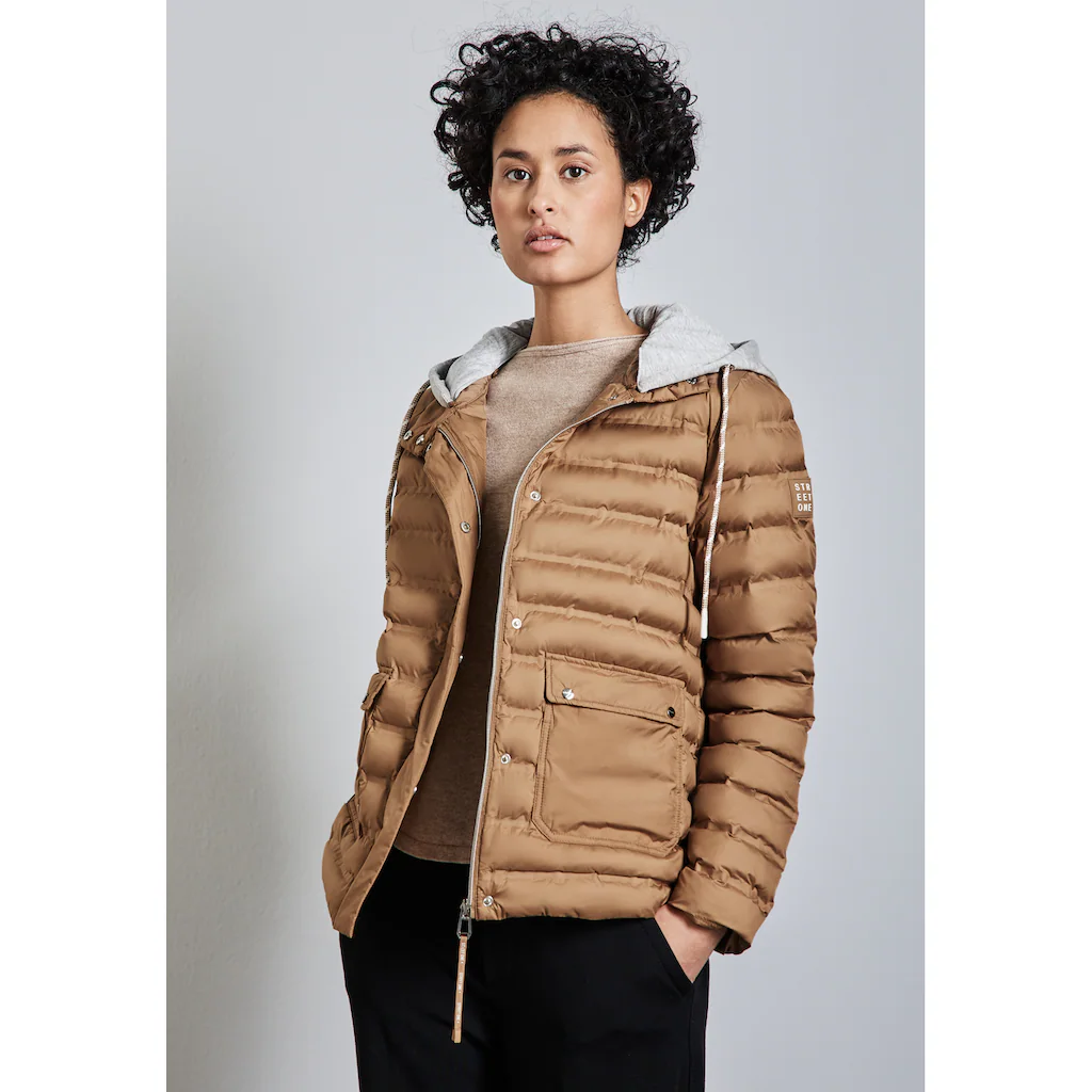 STREET ONE Steppjacke mit Kapuze mit Knopfleiste Online Outlet