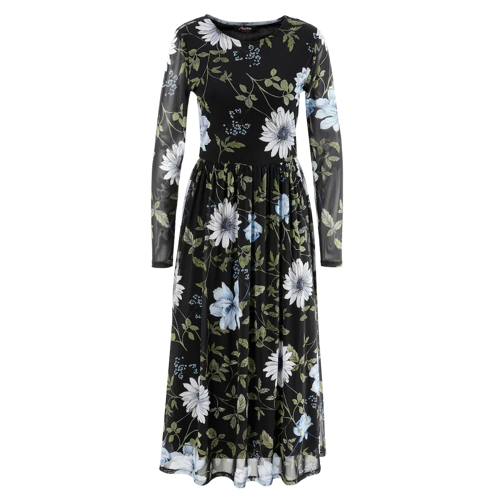 Aniston CASUAL Midikleid mit großflächigem Blüten- und Blätterdruck Tiefpreis