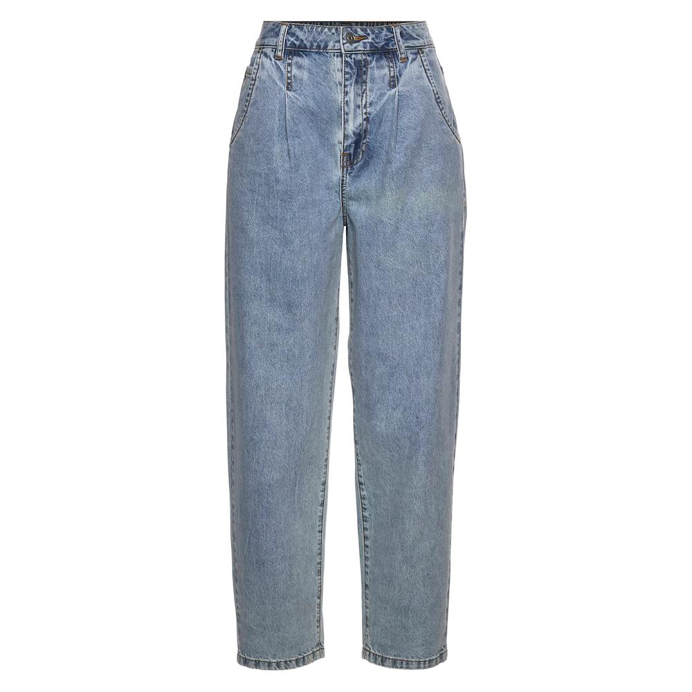 Buffalo Relax-fit-Jeans in High-Waist-Form mit Bundfalten verkürzte Länge modisch JETZT KAUFEN