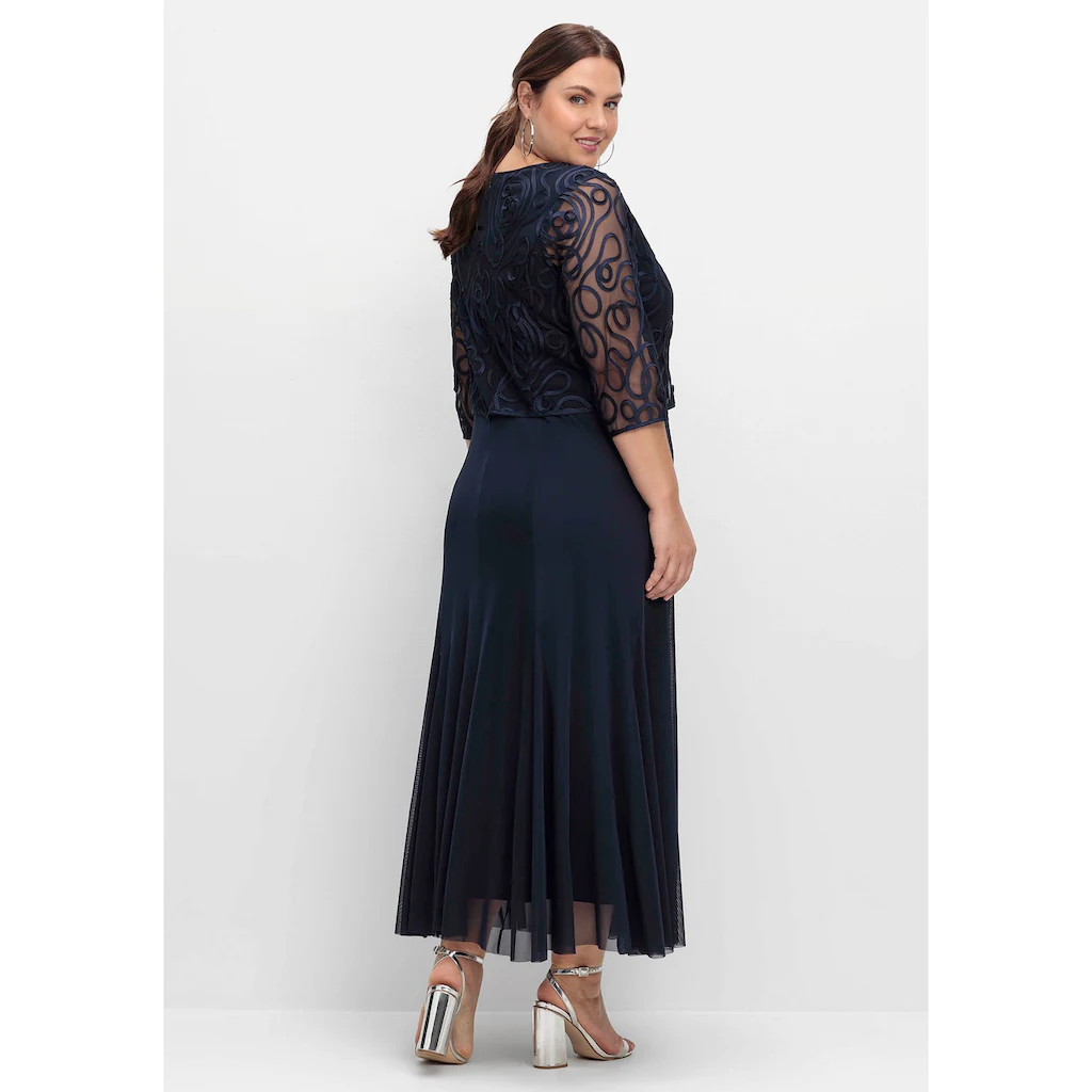 Sheego Abendkleid »Große Größen« aus Mesh mit Zierborten Nur für heute