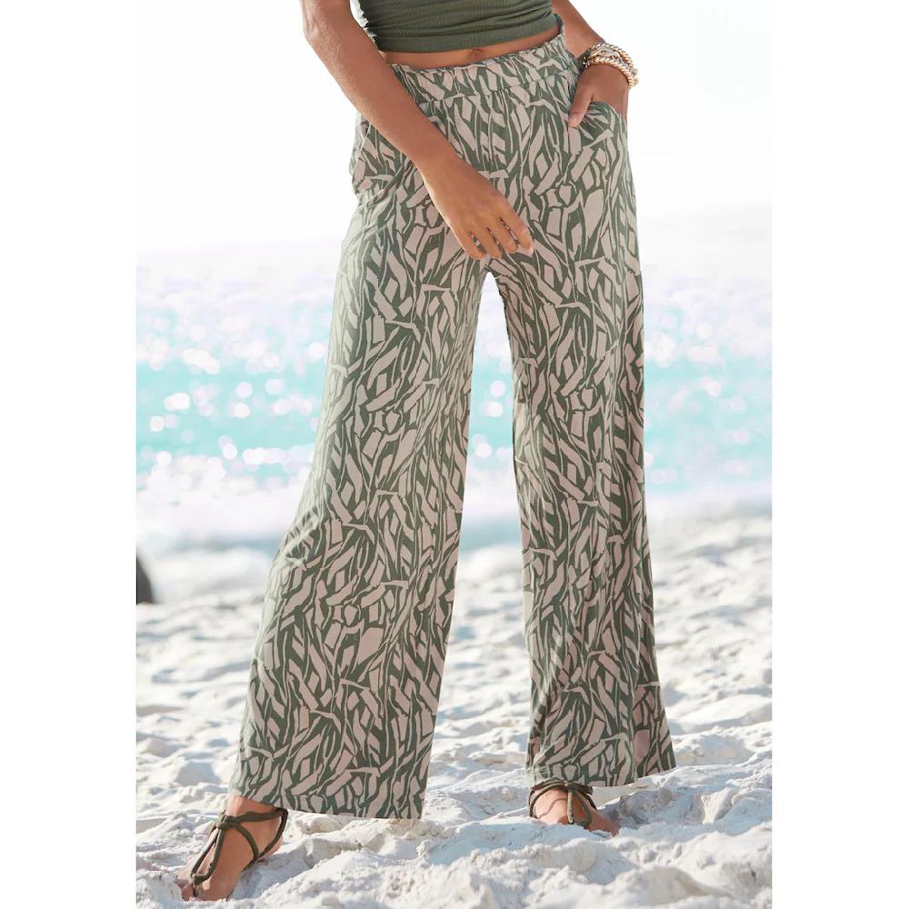 Buffalo Jerseyhose mit Alloverdruck in Paperbag-Optik Wide-Leg Outlet