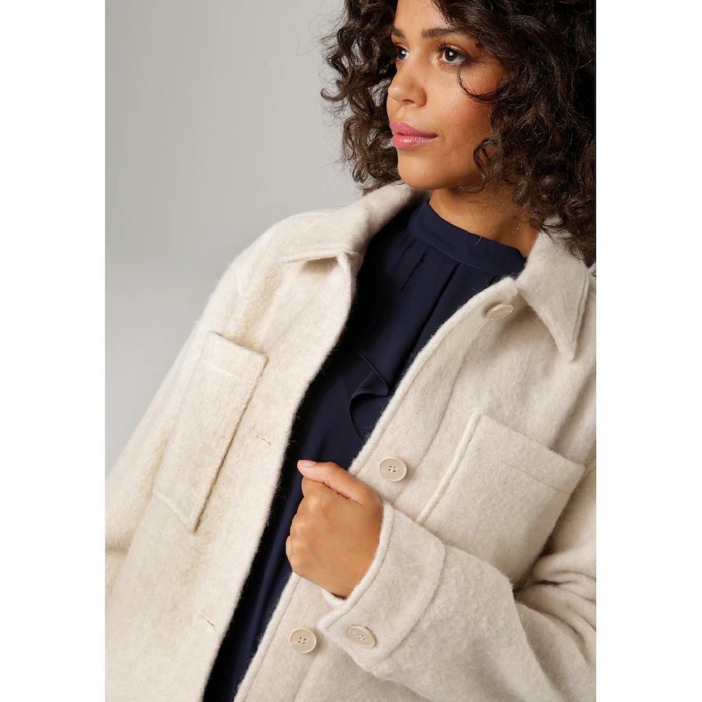 Aniston CASUAL Fleecejacke mit tonigen Knöpfen zu schließen Hotsell