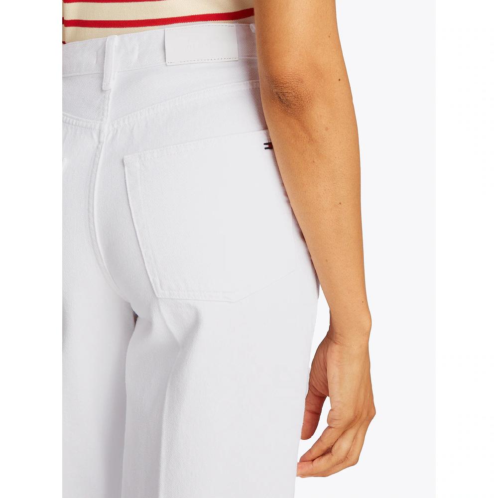 Tommy Hilfiger Weite Jeans »WIDE LEG HW LOU« mit Logo-Badge mit Nieten mit Bügelfalten Sonderangebot