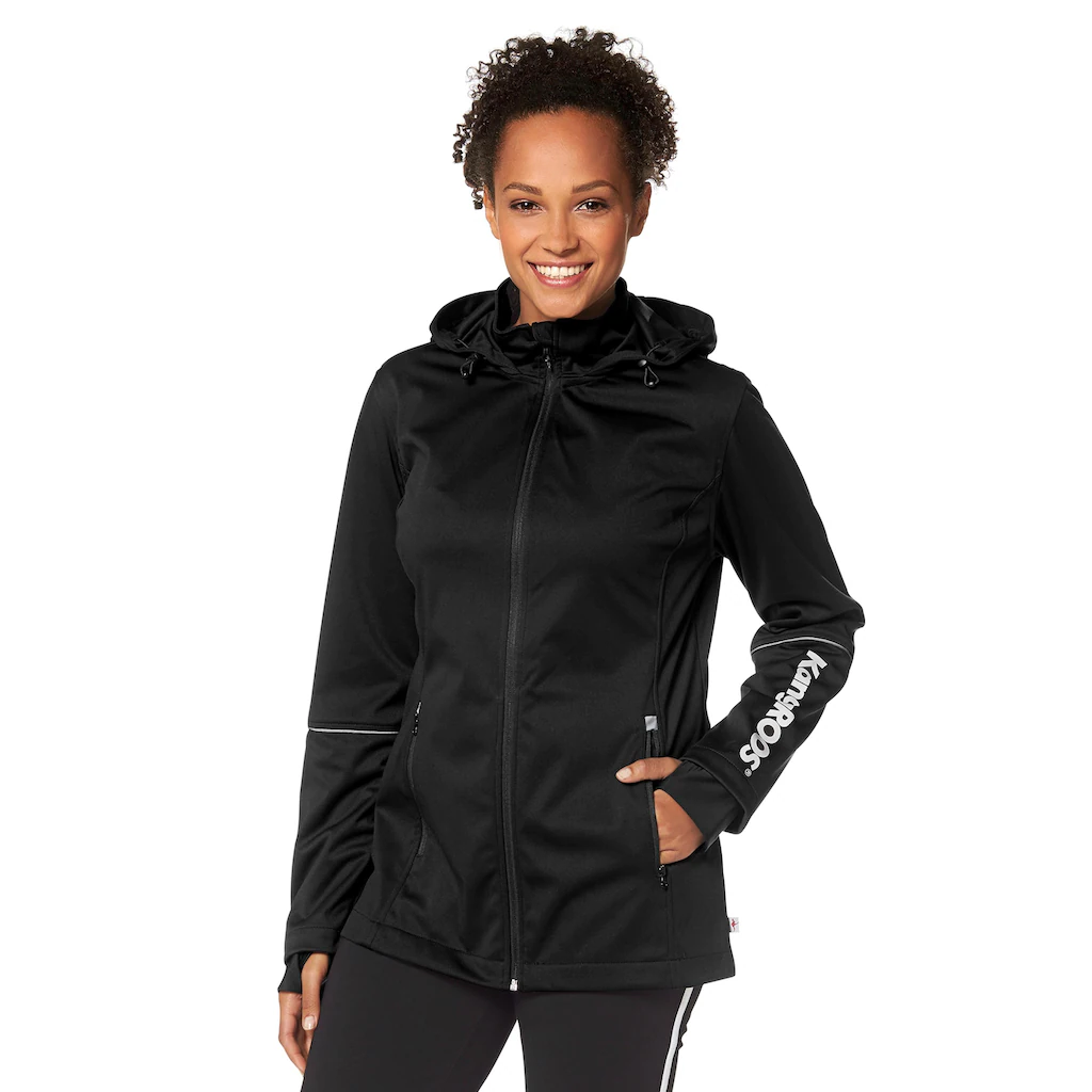 KangaROOS Softshelljacke mit Kapuze aus Softshell-Material figurumschmeichelnder Schnitt