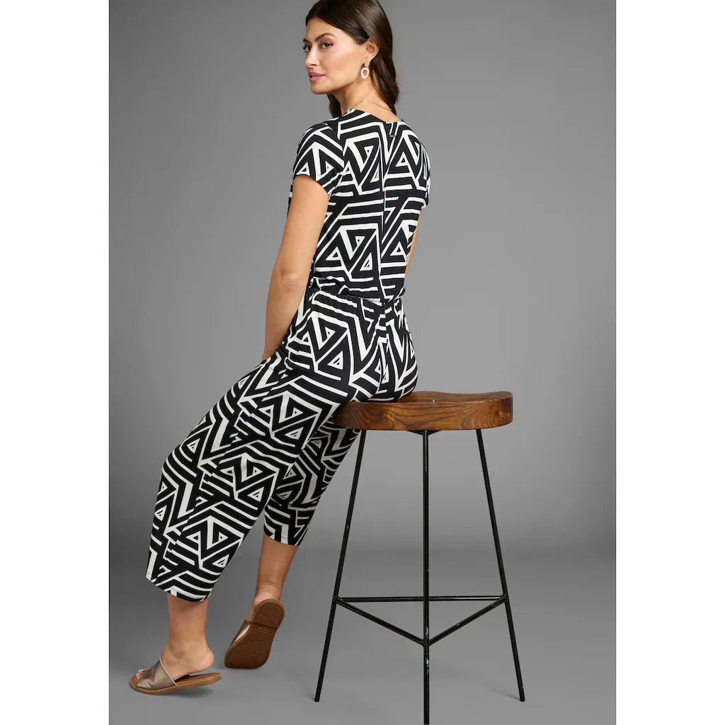 Laura Scott Jumpsuit mit V-Ausschnitt Saisonschlussverkauf