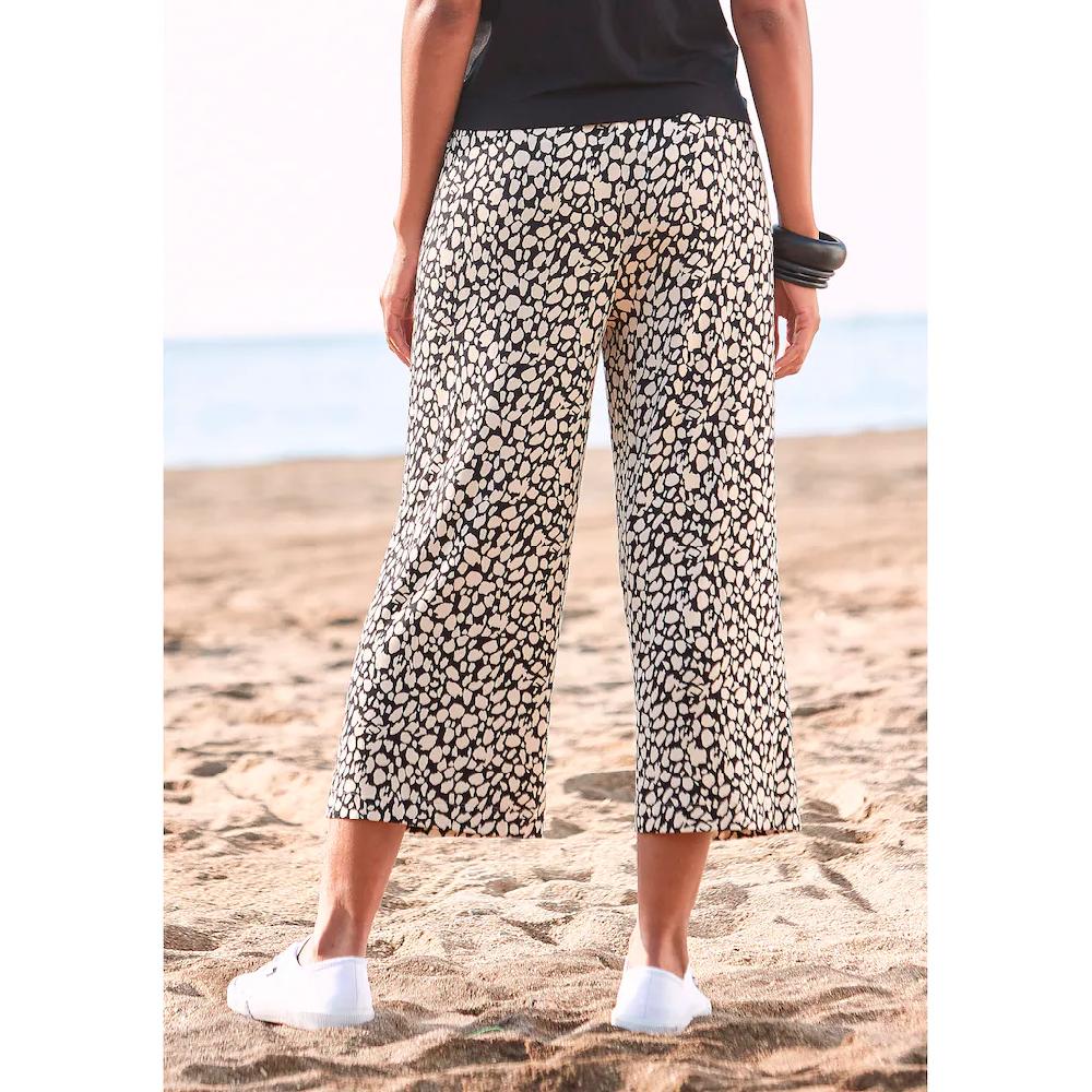 LASCANA Culotte (mit Bindegürtel) und Alloverdruck 7/8-Länge elastischer Bund Sommerhose Jubiläumsangebot