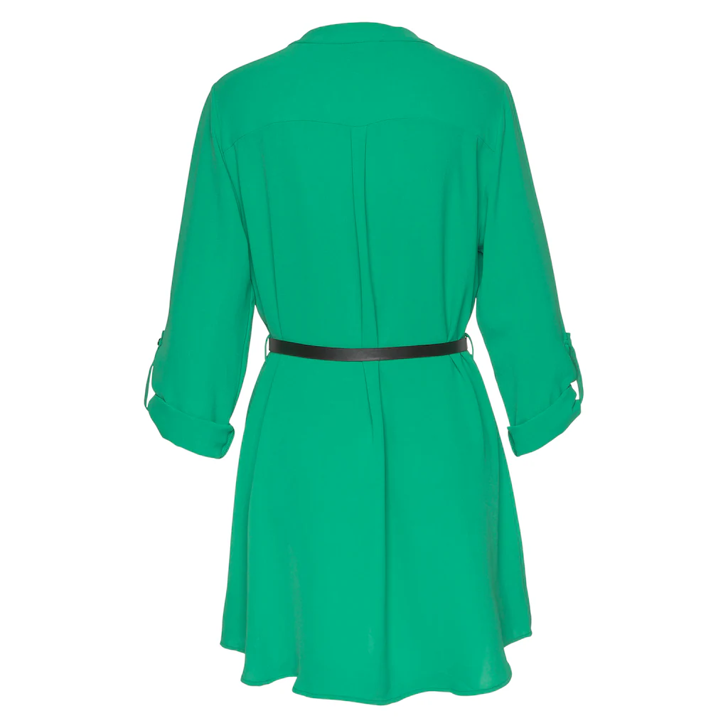 LASCANA Longbluse (mit Gürtel in Lederoptik) aus gekreppter Ware lockeres Blusenkleid elegant-chic Lagerräumung