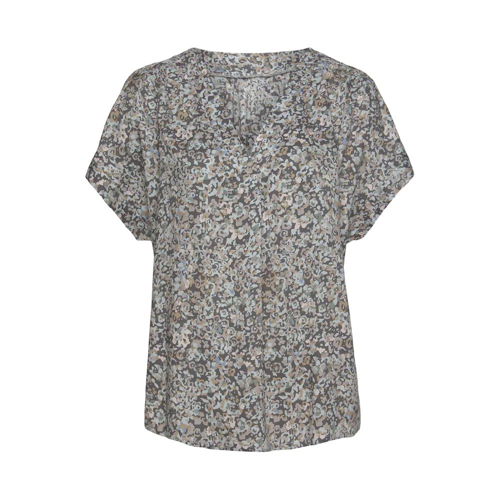 Vivance Kurzarmbluse mit Blümchendruck und V-Ausschnitt Blusenshirt Damenbluse Neueste Mode