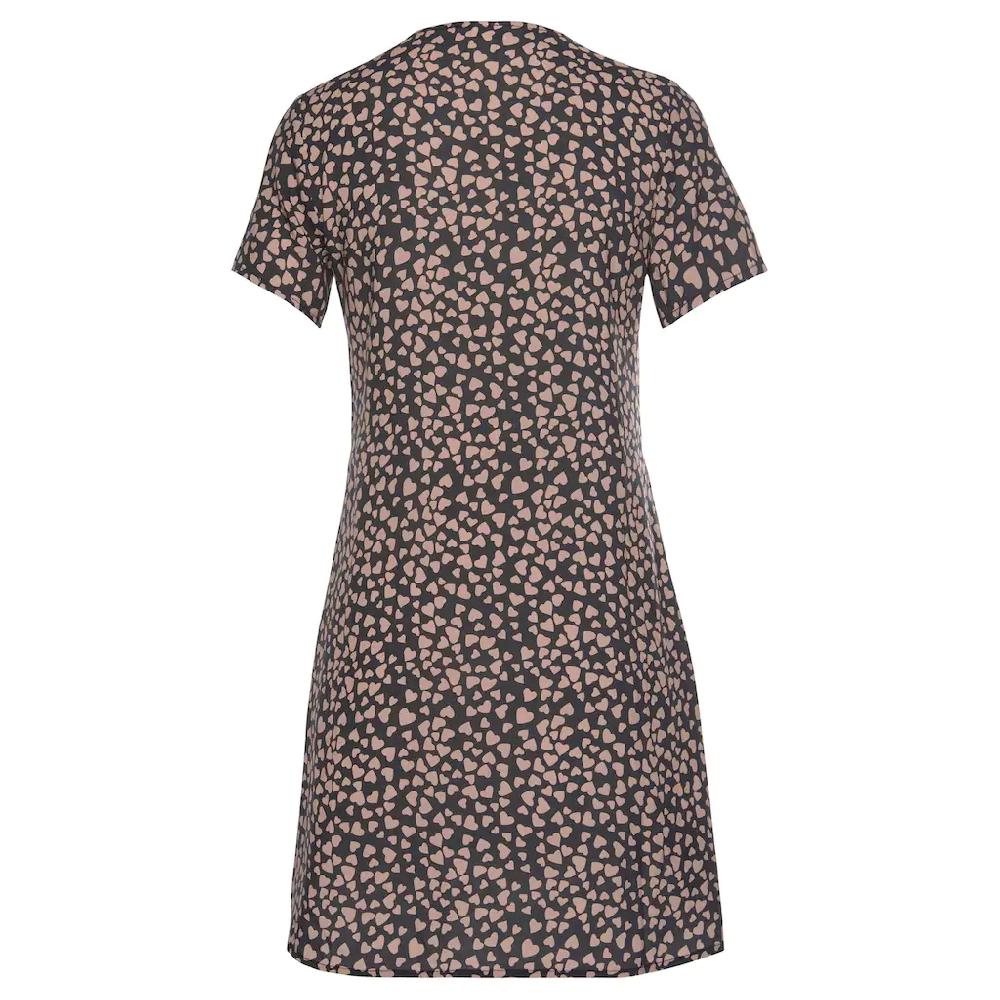 LASCANA Blusenkleid mit Herzchenprint lockeres T-Shirtkleid Sommerkleid Strandkleid Blitzangebot