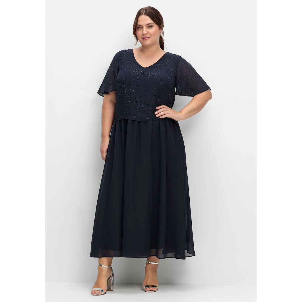 Sheego Abendkleid »Große Größen« im Lagenlook mit Schmucksteinen Neuheiten