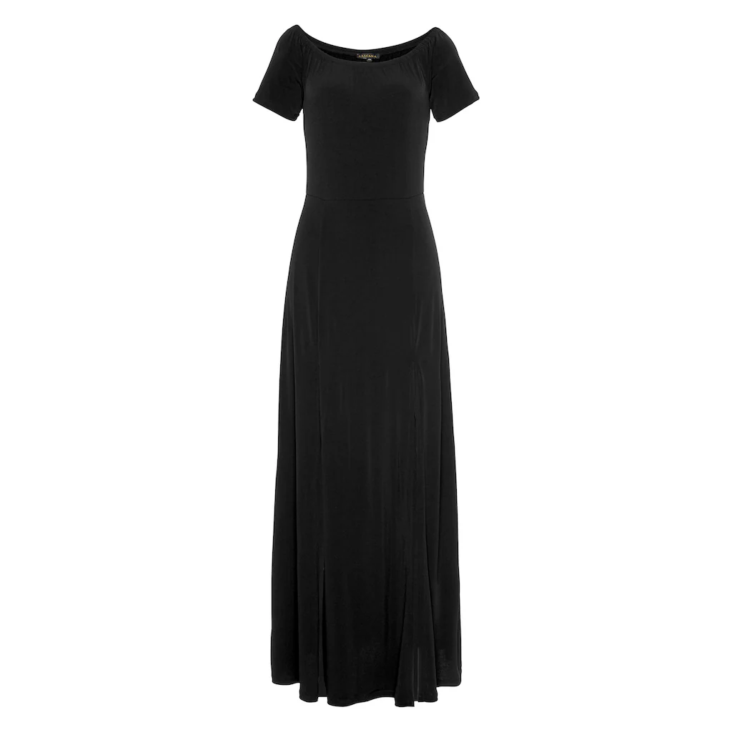 LASCANA Maxikleid mit langen Beinschlitzen und Carmenausschnitt schulterfrei Basic Saisonale Angebote