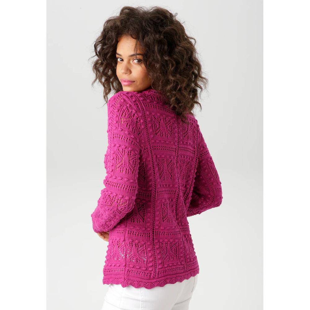 Aniston CASUAL Strickpullover im attraktiven Ajour-Muster-Mix - NEUE KOLLEKTION Kauf eins, bekomm eins gratis