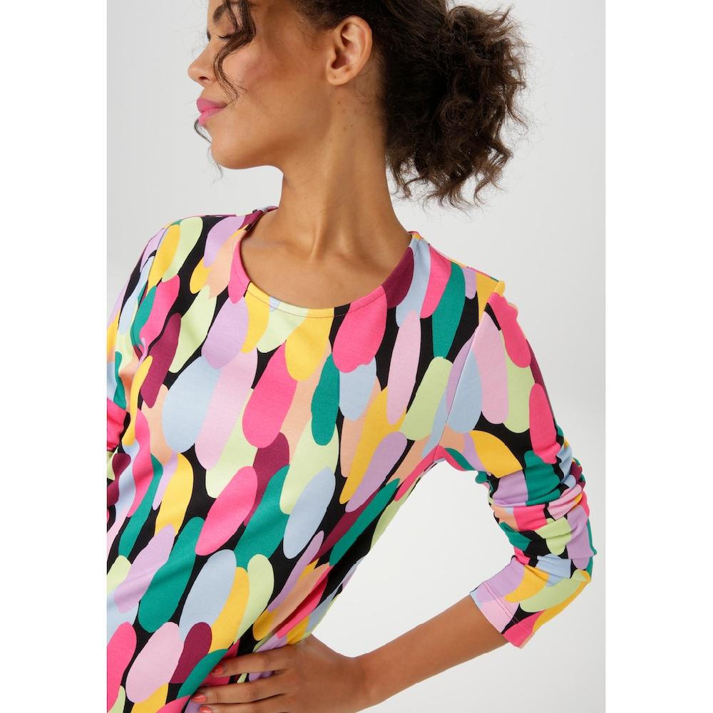 Aniston CASUAL Jerseykleid mit farbenfrohen grafischen Druck - NEUE KOLLEKTION Super Sparpreis