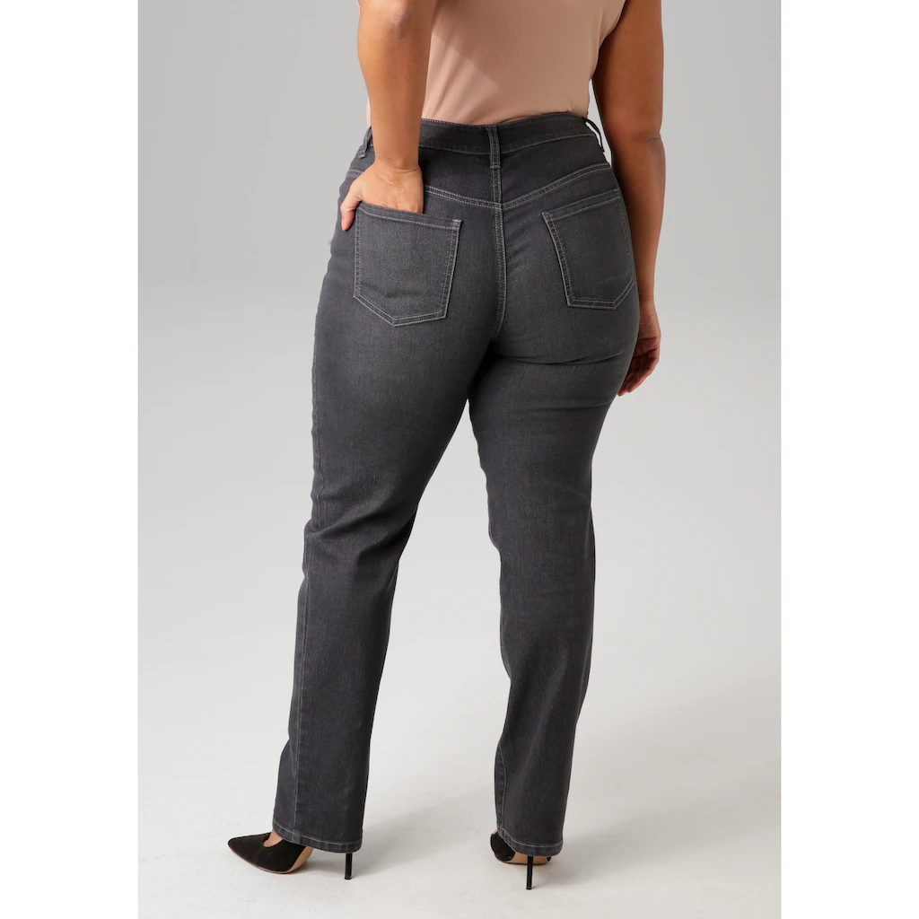 Aniston PLUS Straight-Jeans mit leichtem Used-Effekt - NEUE KOLLEKTION JETZT KAUFEN