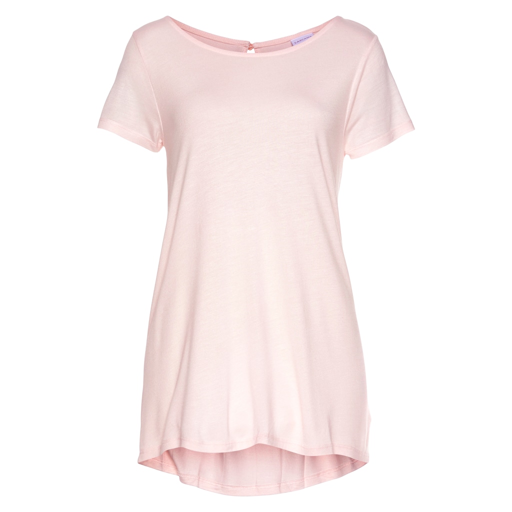 LASCANA T-Shirt mit verlängertem Rückenteil Kurzarmshirt Longshirt Basic Letzte 2 Tage