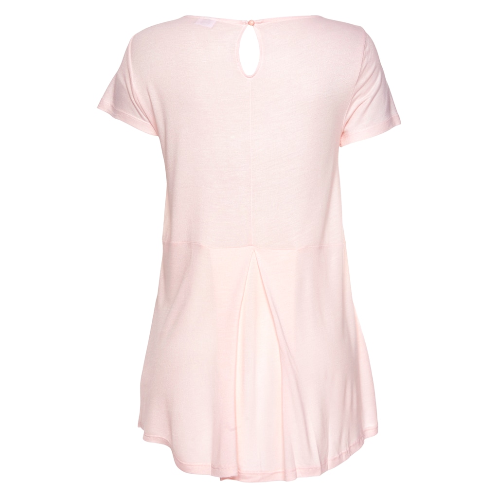 LASCANA T-Shirt mit verlängertem Rückenteil Kurzarmshirt Longshirt Basic Letzte 2 Tage