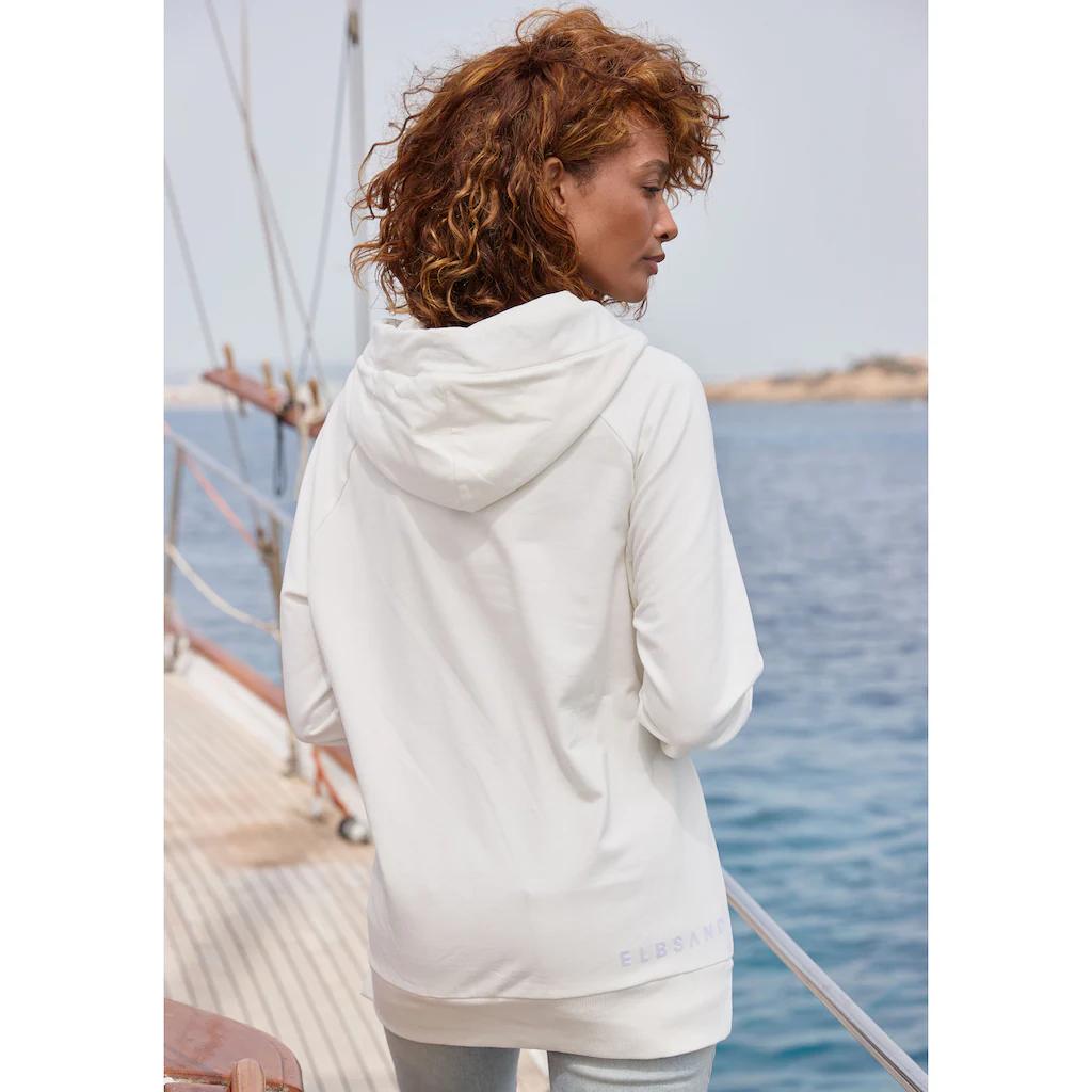 Elbsand Kapuzensweatshirt »Svana« mit Logoprint bequemer Hoodie seitliche Schlitze Bis zu 55% Rabatt